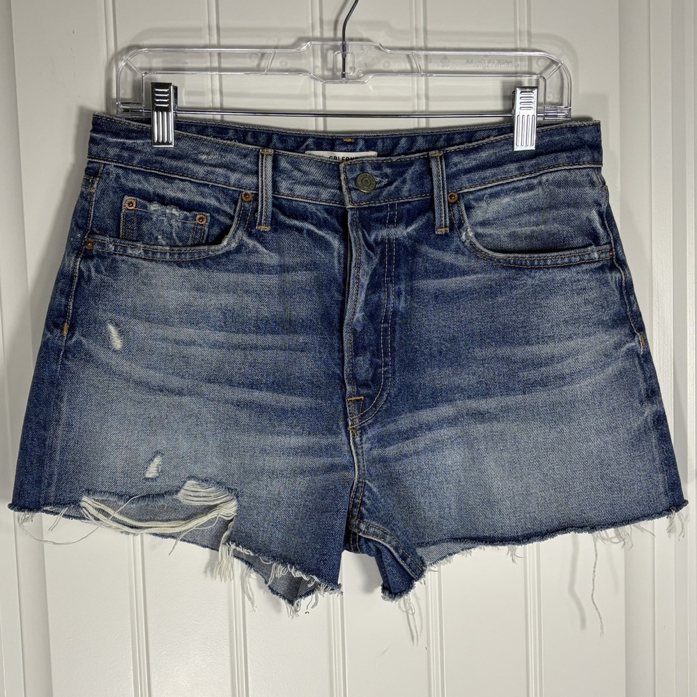 GRLFRND Distressed Denim Cutoff Shorts Women's Size 28 Medium Wash 100% Cotton